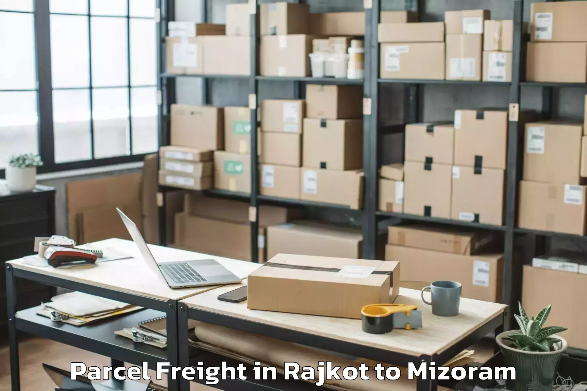 Professional Rajkot to East Lungdar Part Parcel Freight